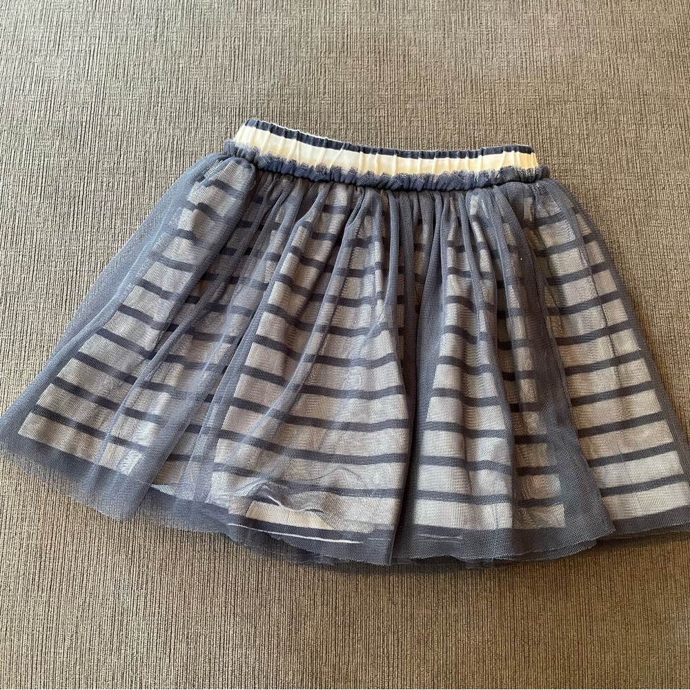 Tea Collection Striped Twirl Skirt Tulle Overlay Size 3
